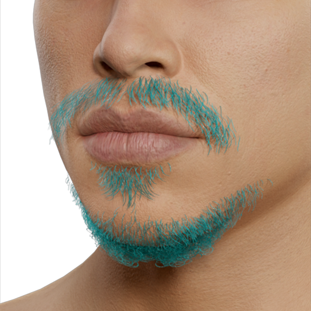 Goatee Beard - Cyan