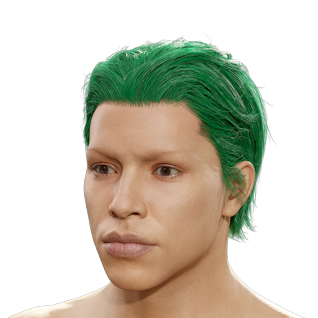 Pushed Back Hair - Green