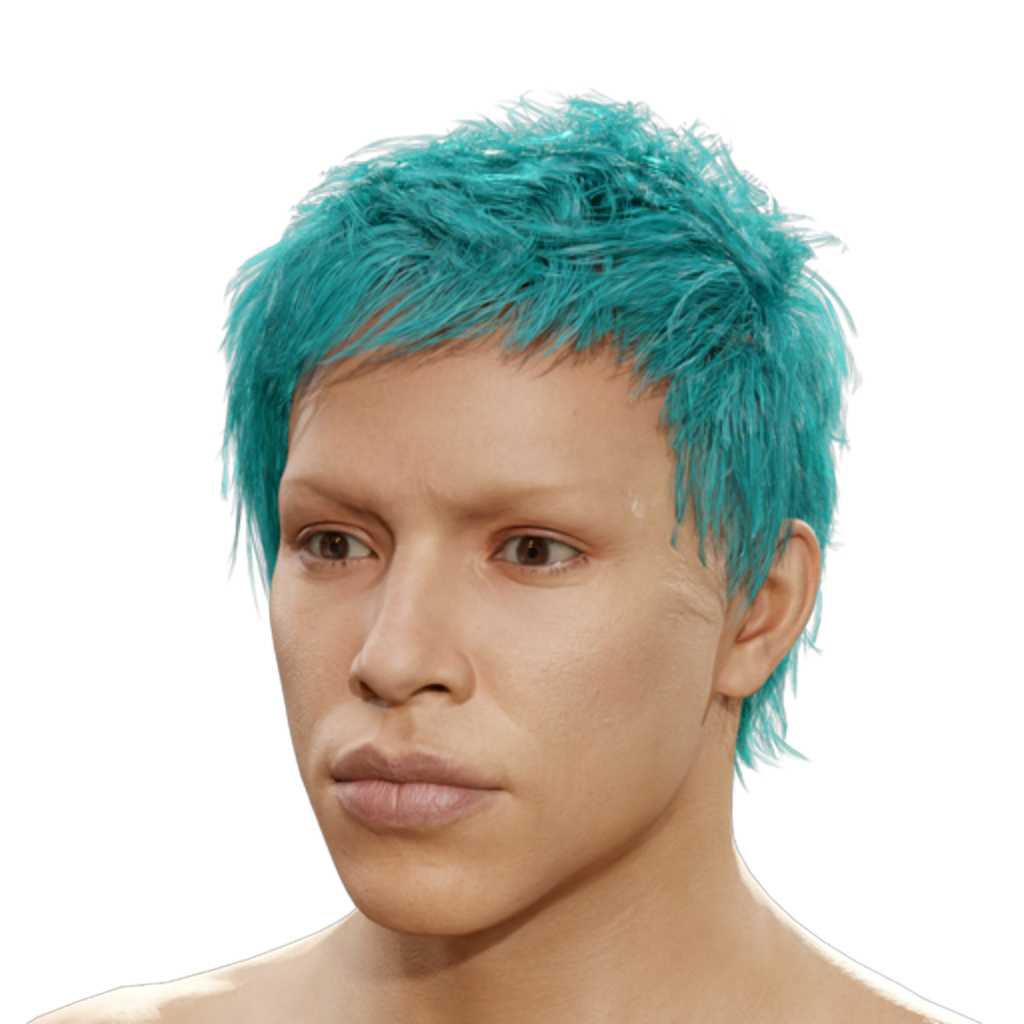Teardrop Wolfcut - Cyan