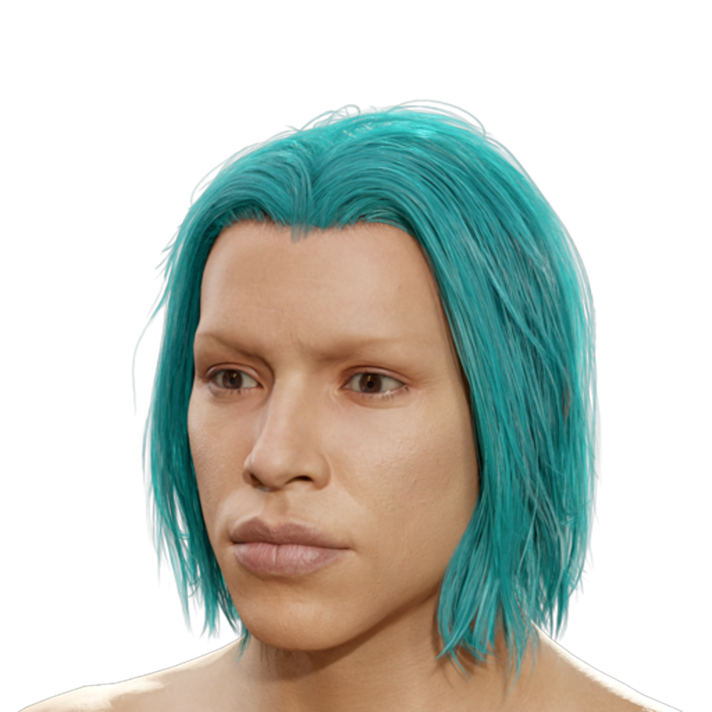 Man Bob Haircut - Cyan