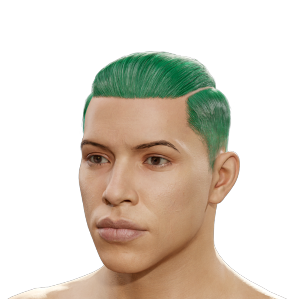 Side Parted Slick Back - Green