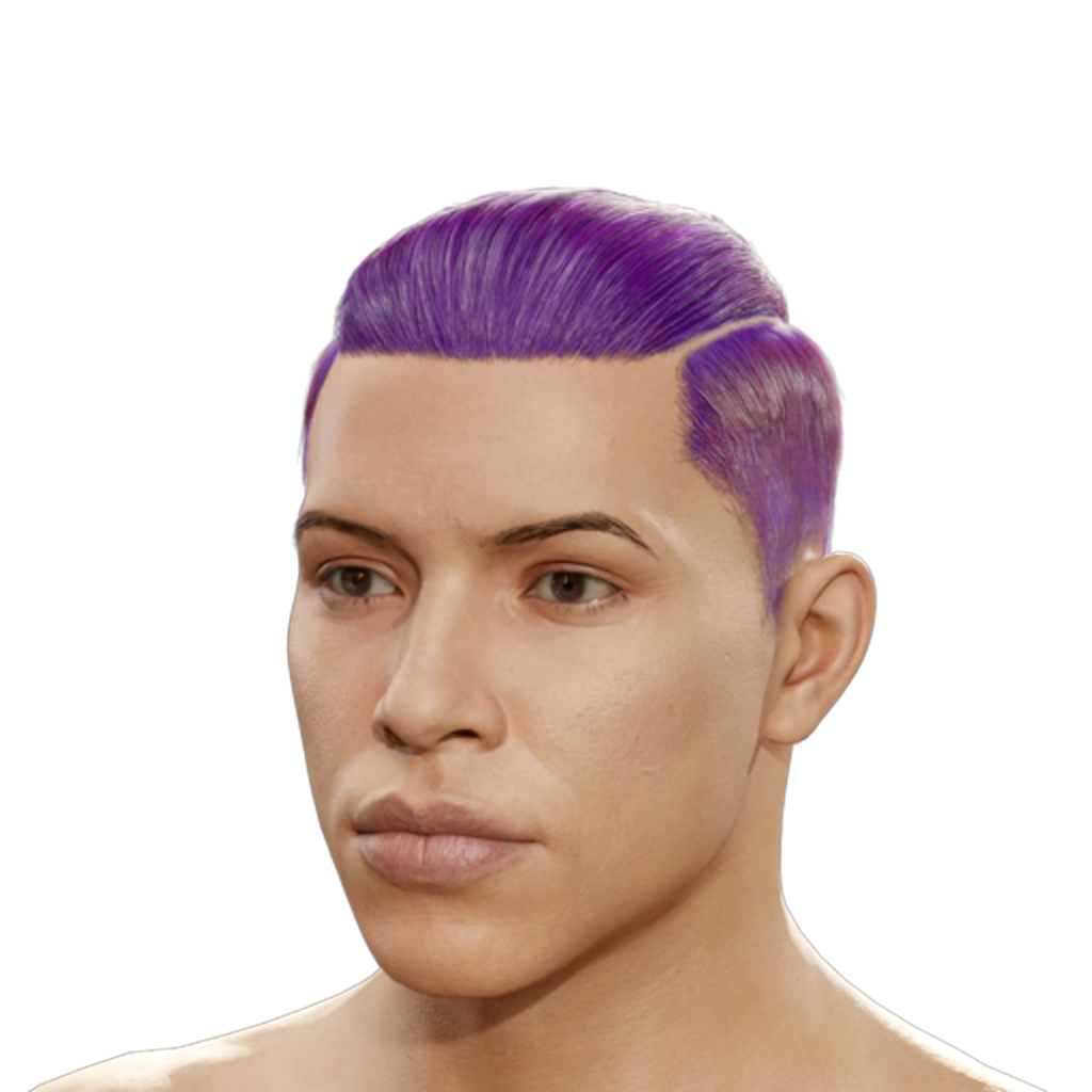Side Parted Slick Back - Pink